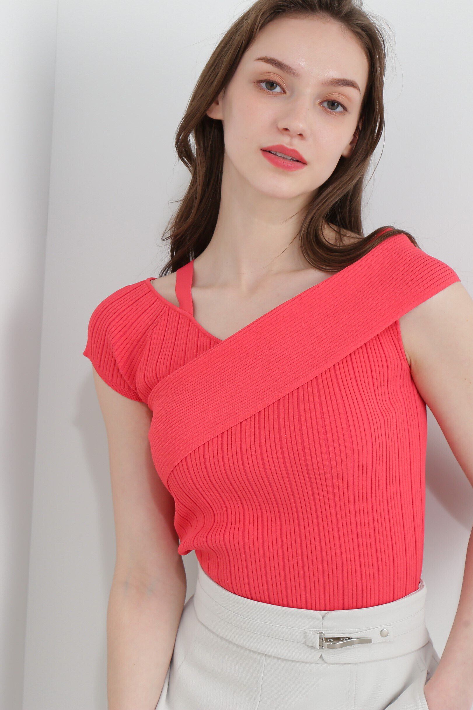  「◆アシンメトリーリブニットトップス」|ニット・セーター|