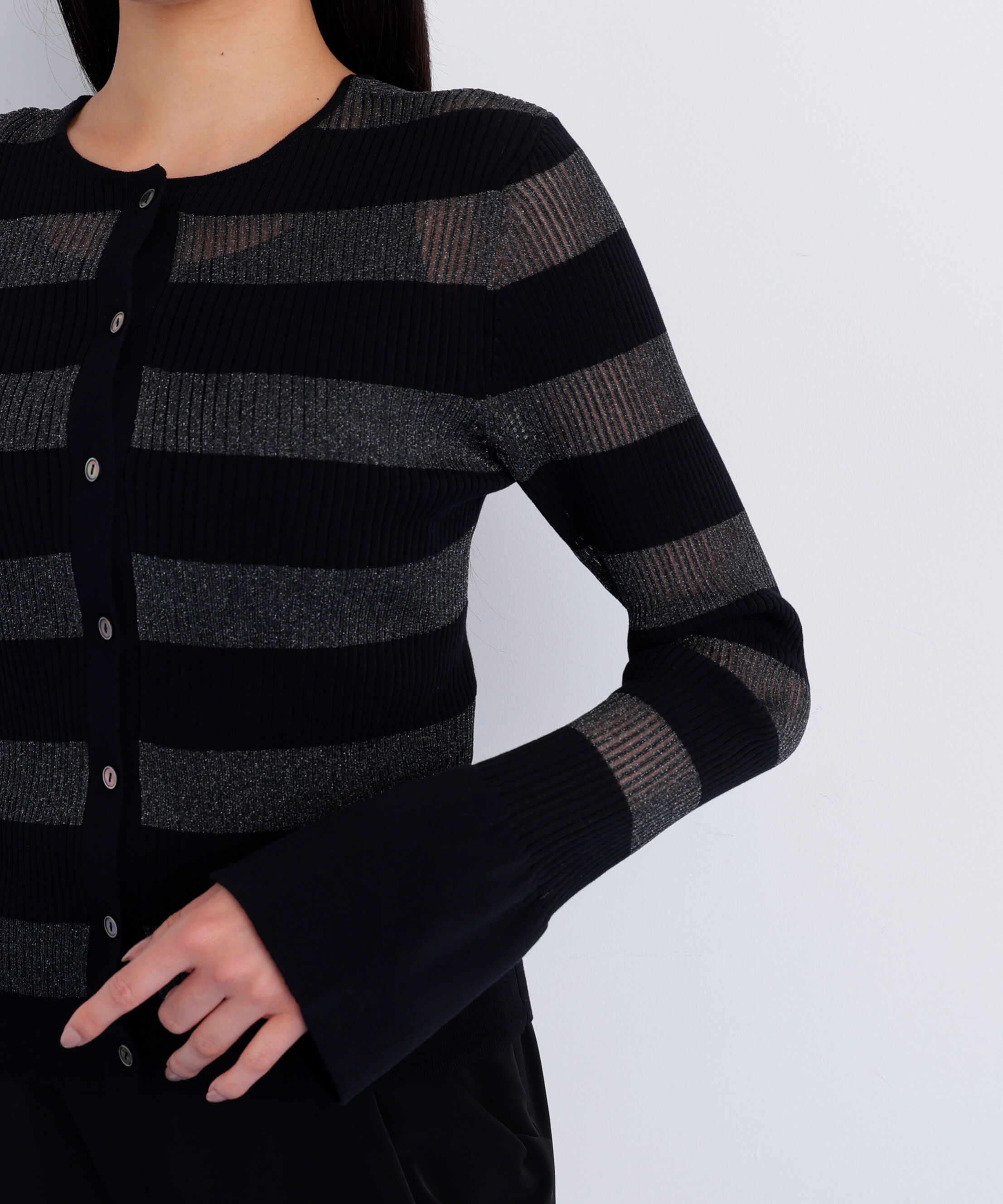  「［美香さん着用］リブシアーボーダーカーディガン」|その他|