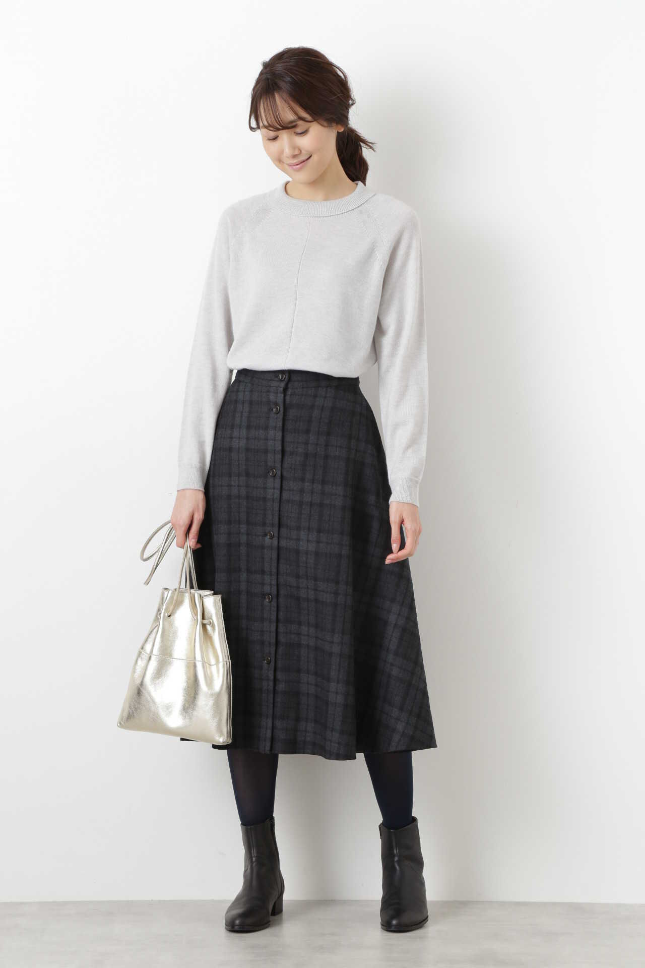  「柄編み使いラグランプルオーバー」|ニット・セーター|