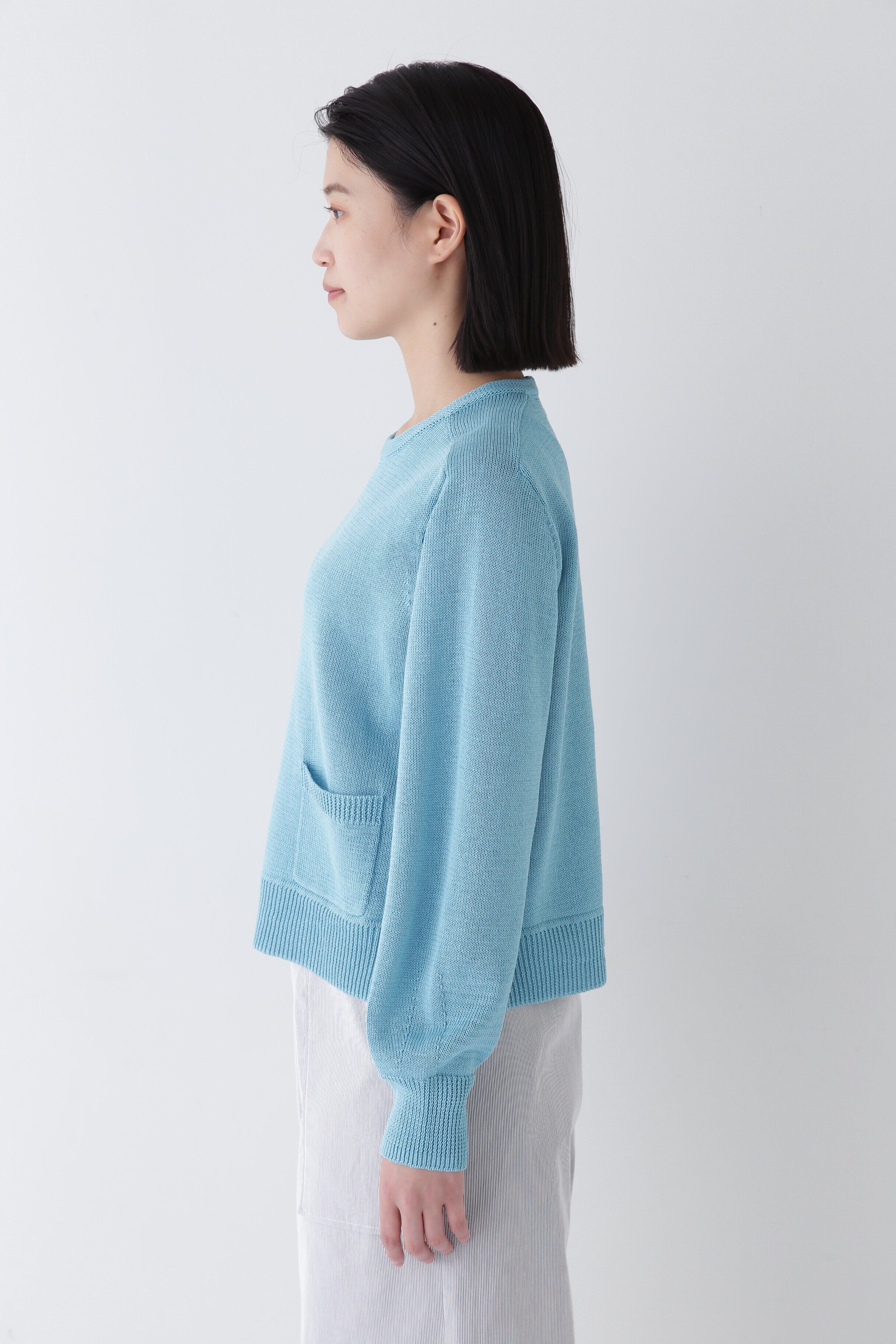  「◆【ウォッシャブル】ミドルゲージギマポケット付プルオーバー」|ニット・セーター|