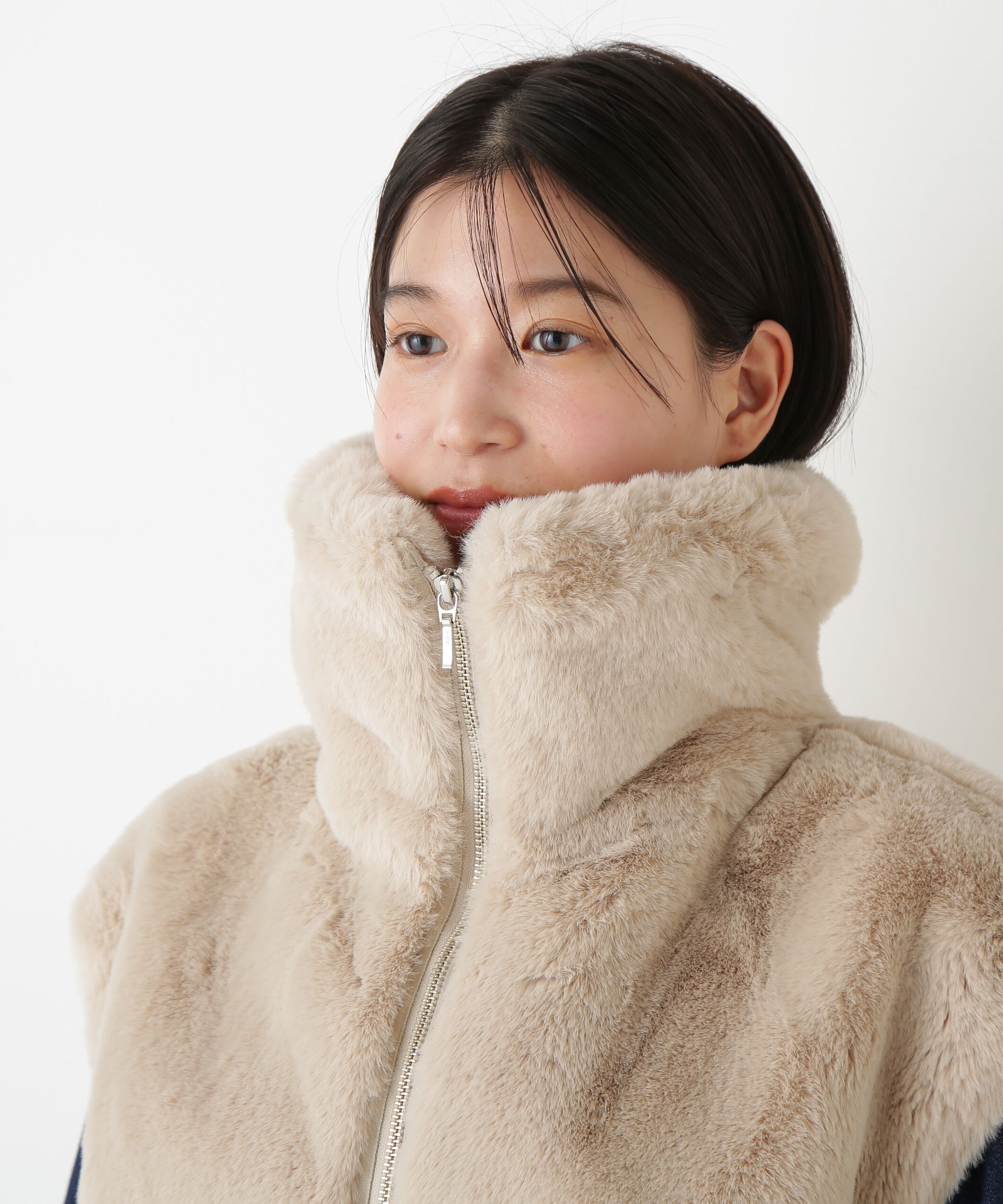  「◆フェイクファーコクーンジレ」|ブルゾン・スタジャン|