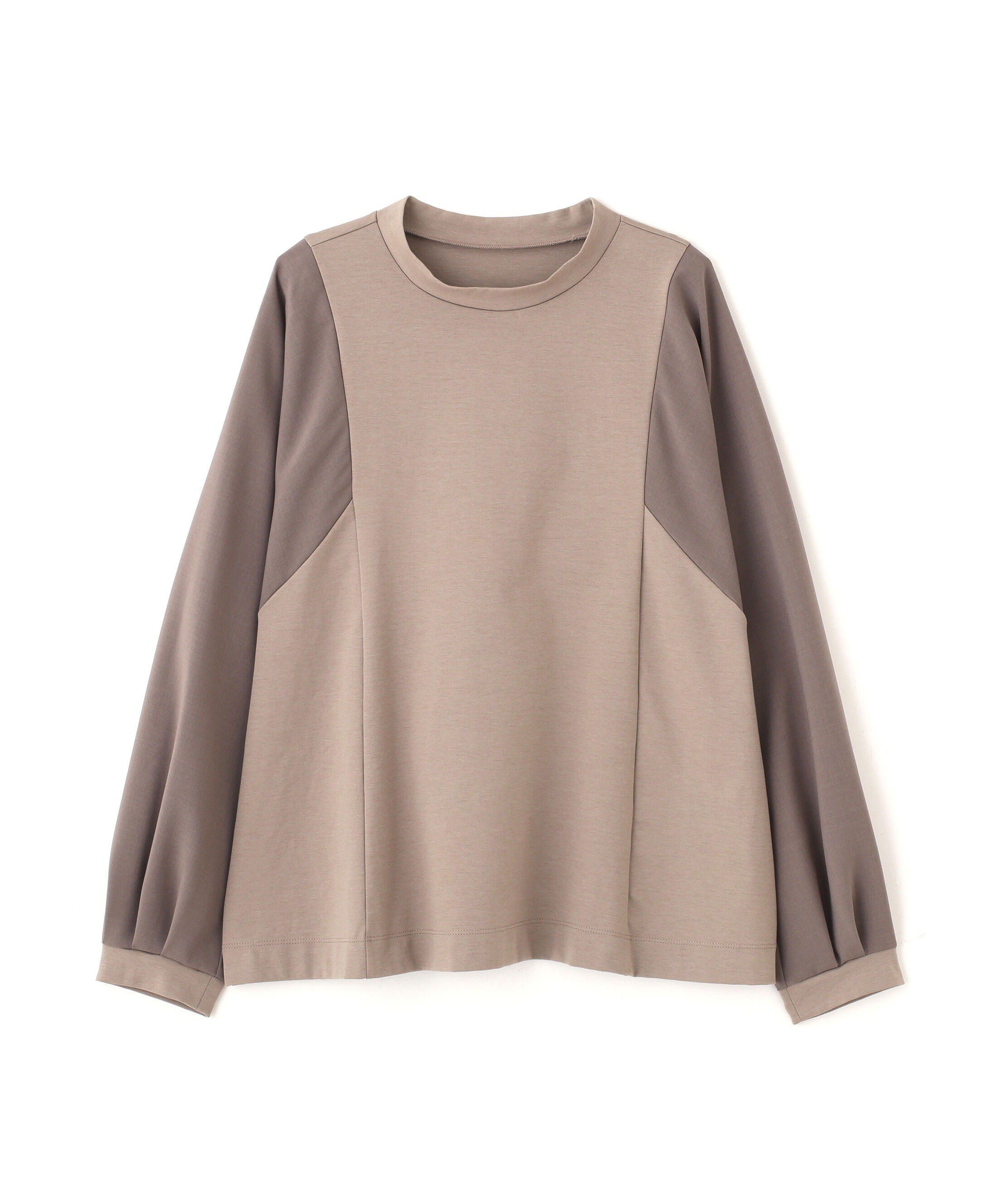  「◆ポンチ異素材ドッキングプルオーバー」|Tシャツ・カットソー|