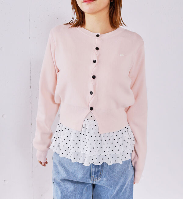 archives「シェルプレートクロスボタンニットカーディガン」|カーディガン|PINK