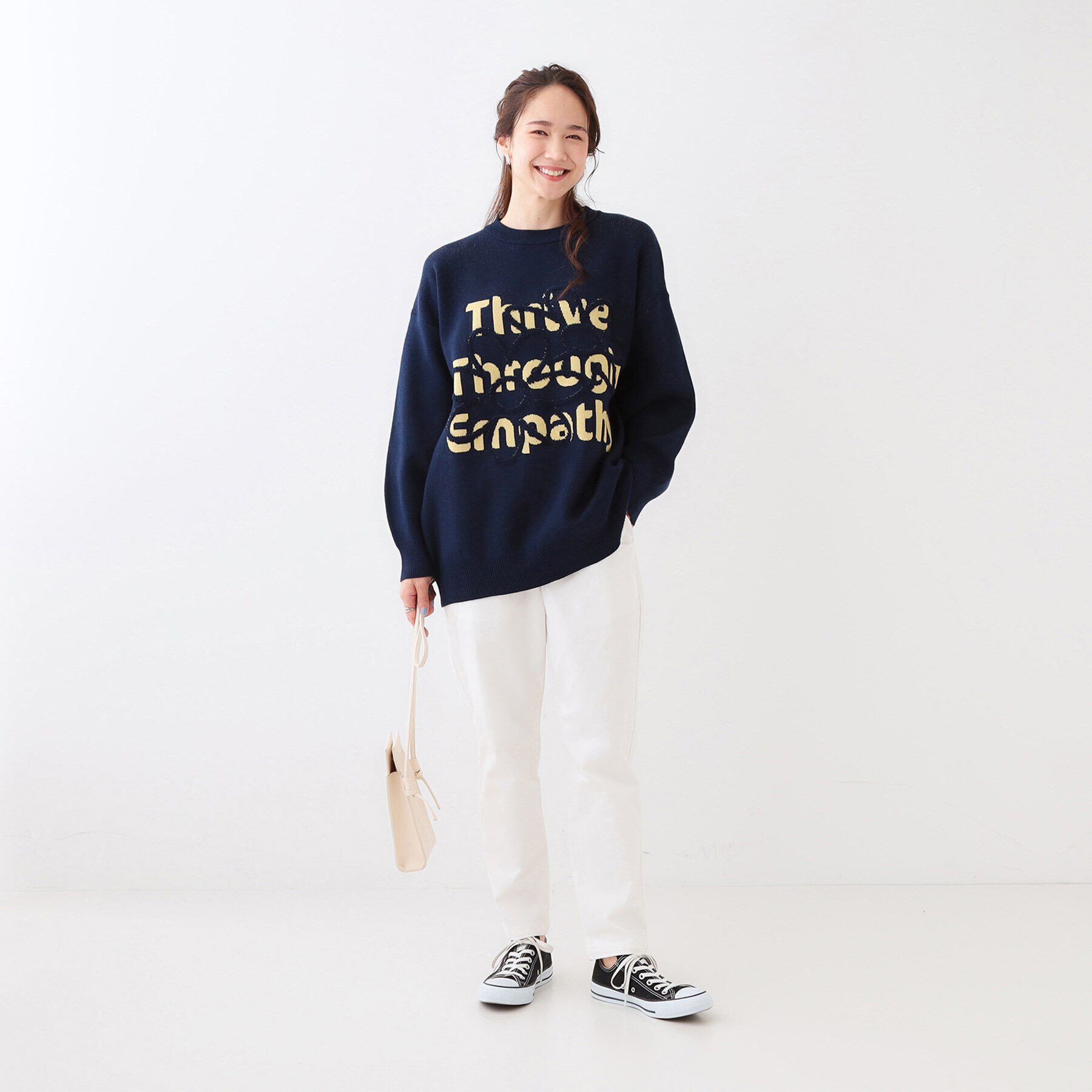 SHOO･LA･RUE「お花&times;ロゴ ゆるシルエットニット」|ニット・セーター|