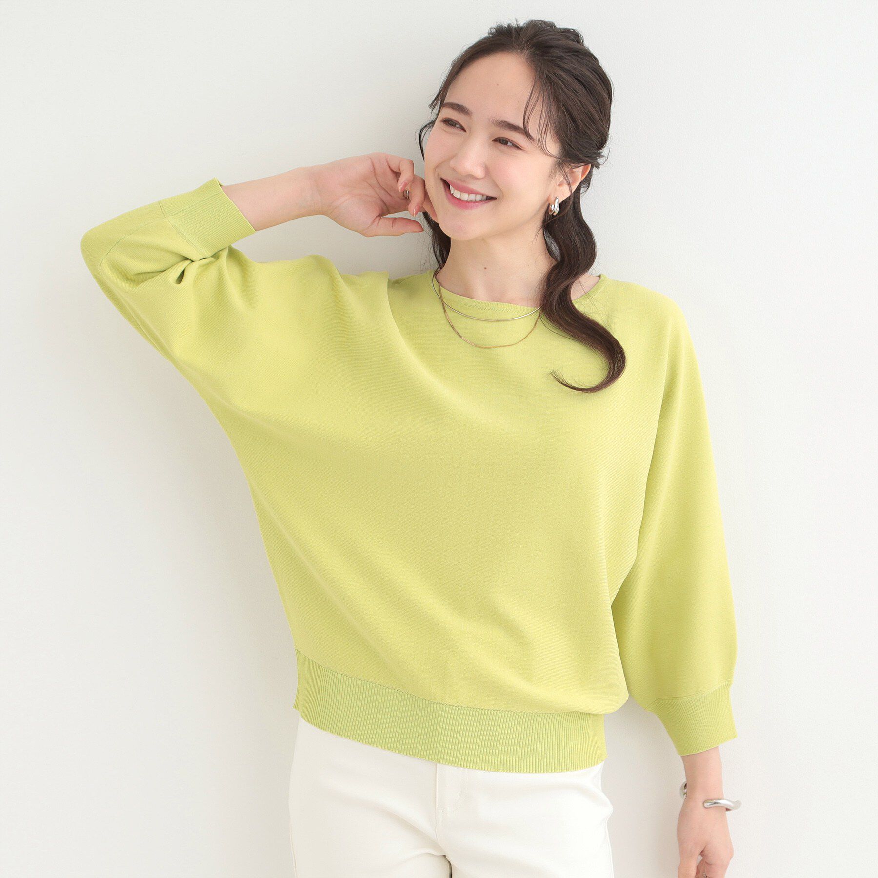 SHOO･LA･RUE「【洗える】軽やかでさらっとしたタッチ すっきり見えドルマンニット」|ニット・セーター|