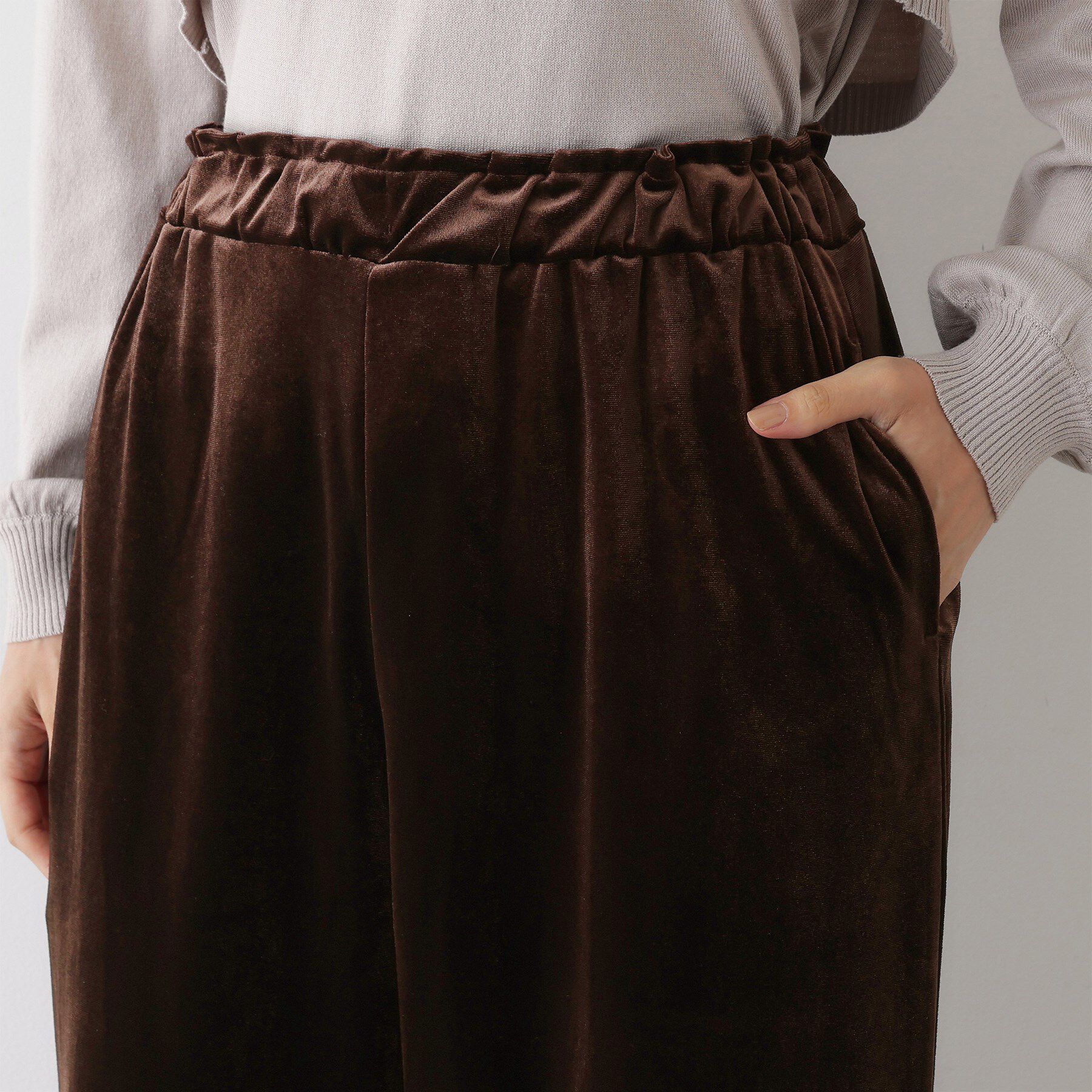 Dessin「【ウエストゴム/洗える】ベロアイージーパンツ」|その他|