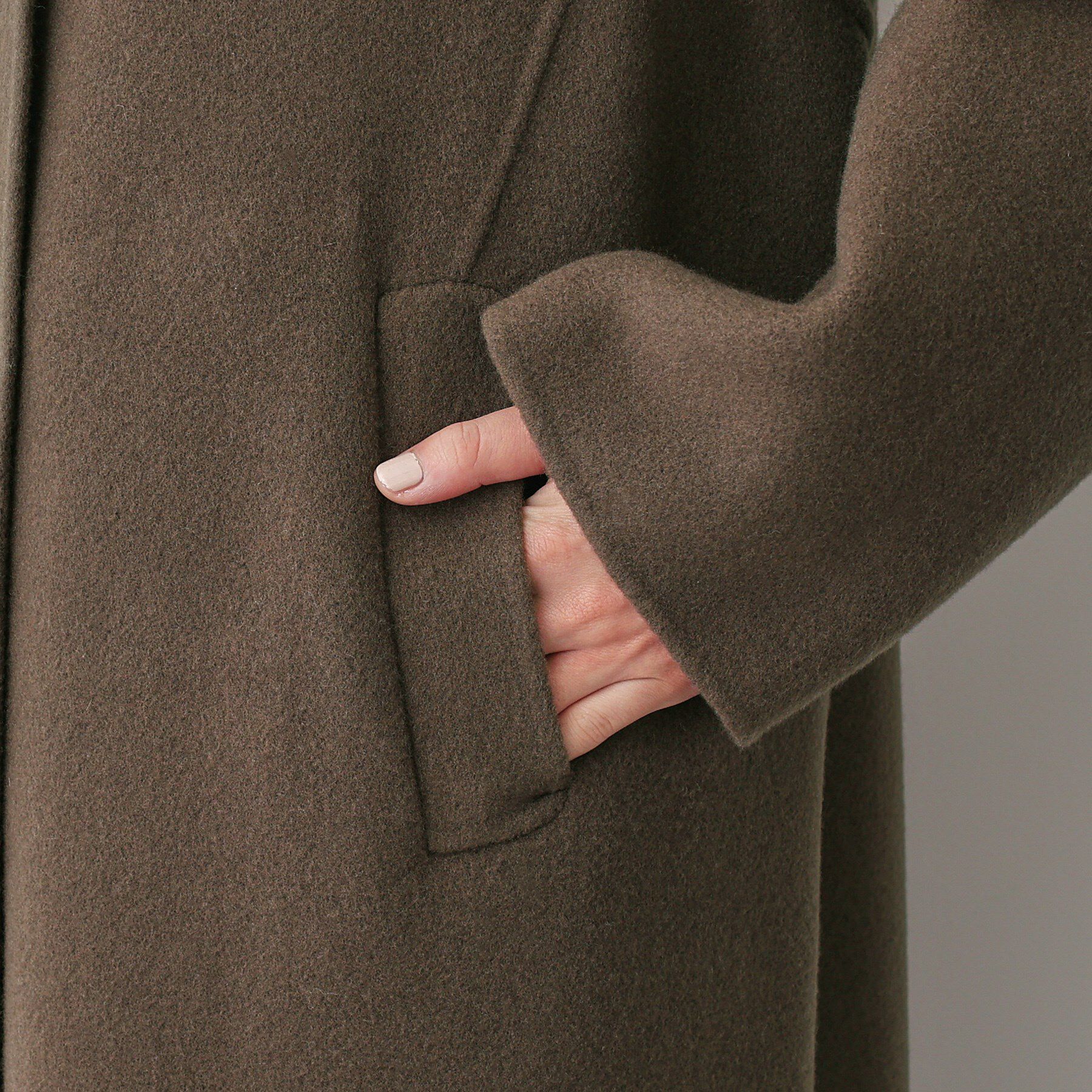 Dessin「【洗える】ウール混リバーメルトンロングコート」|ステンカラーコート|