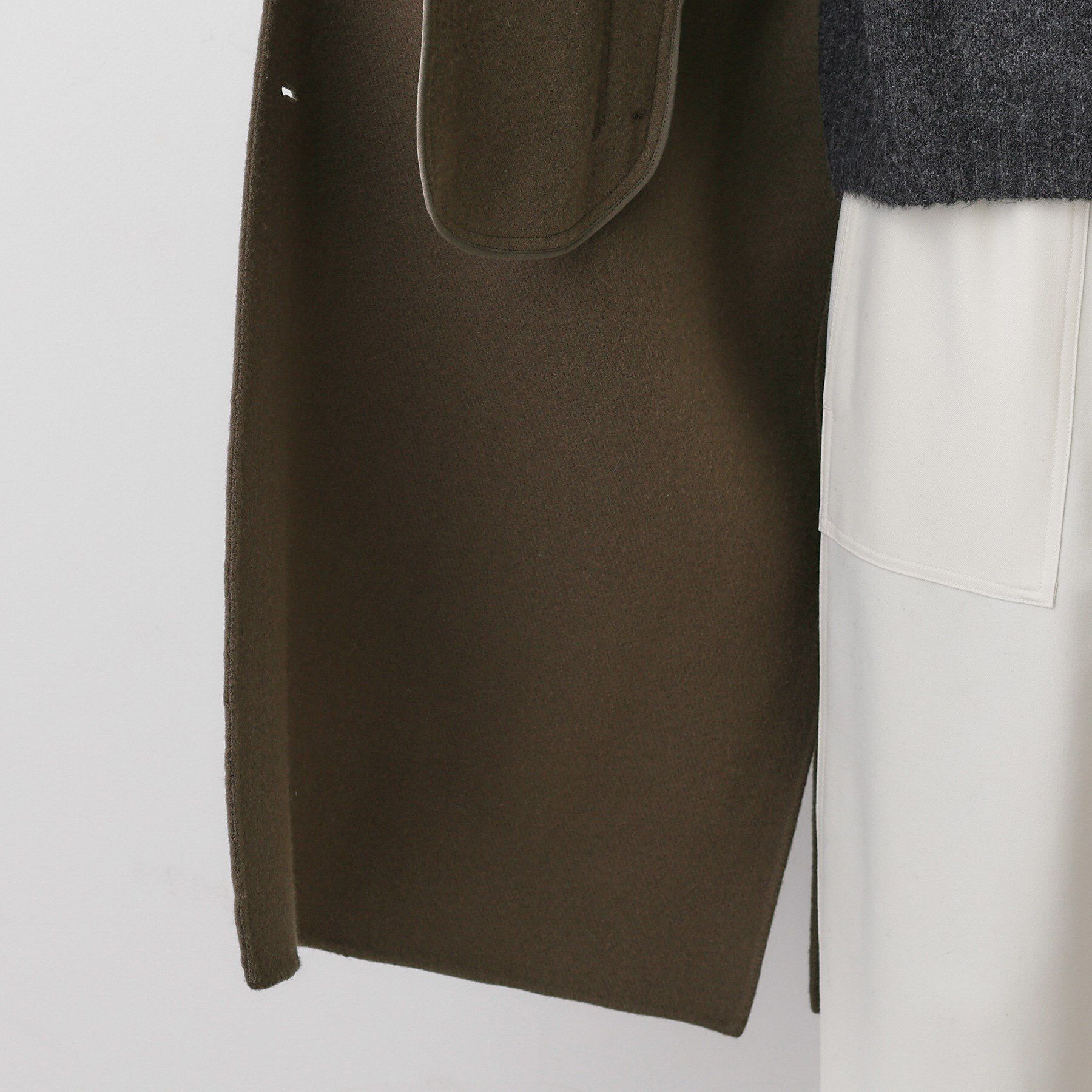 Dessin「【洗える】ウール混リバーメルトンロングコート」|ステンカラーコート|