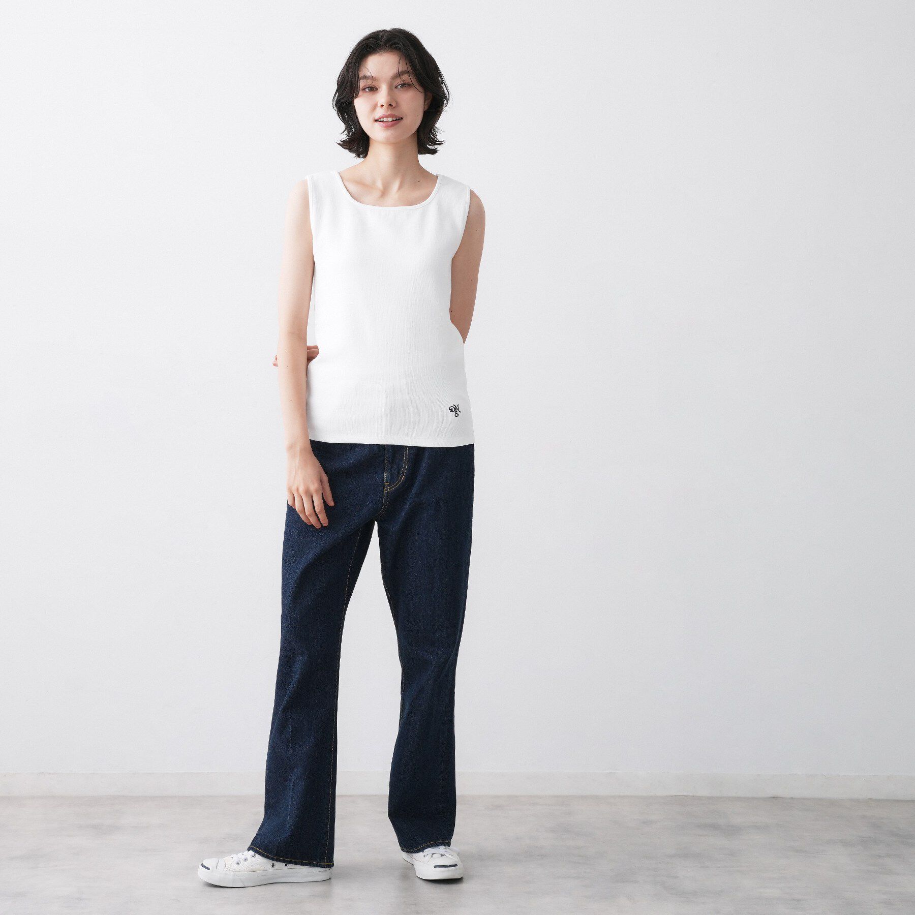 Dessin「【洗える】リブスクエアタンクトップ」|キャミソール|