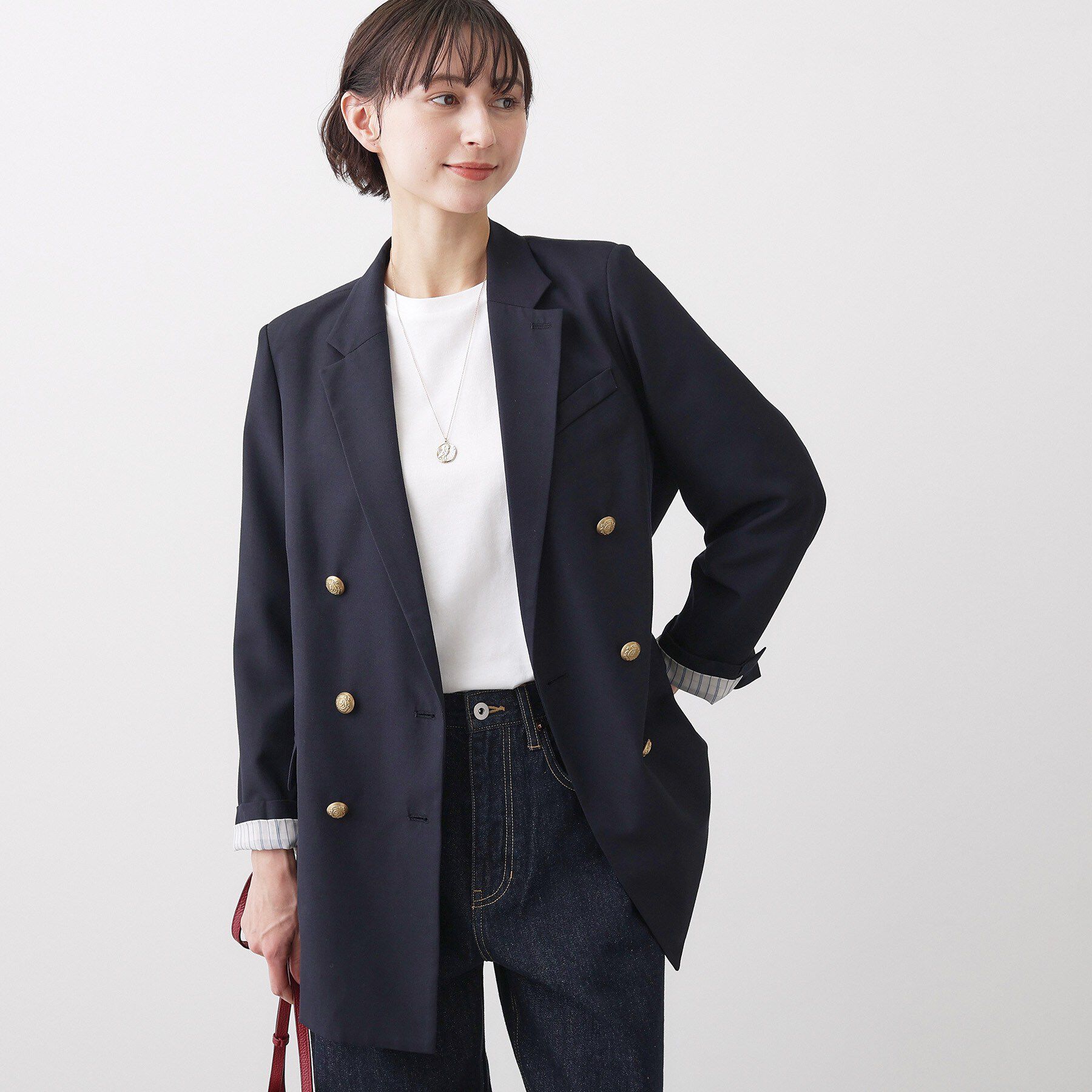 Dessin「ダブルジャケット」|テーラードジャケット|ネイビー(094)