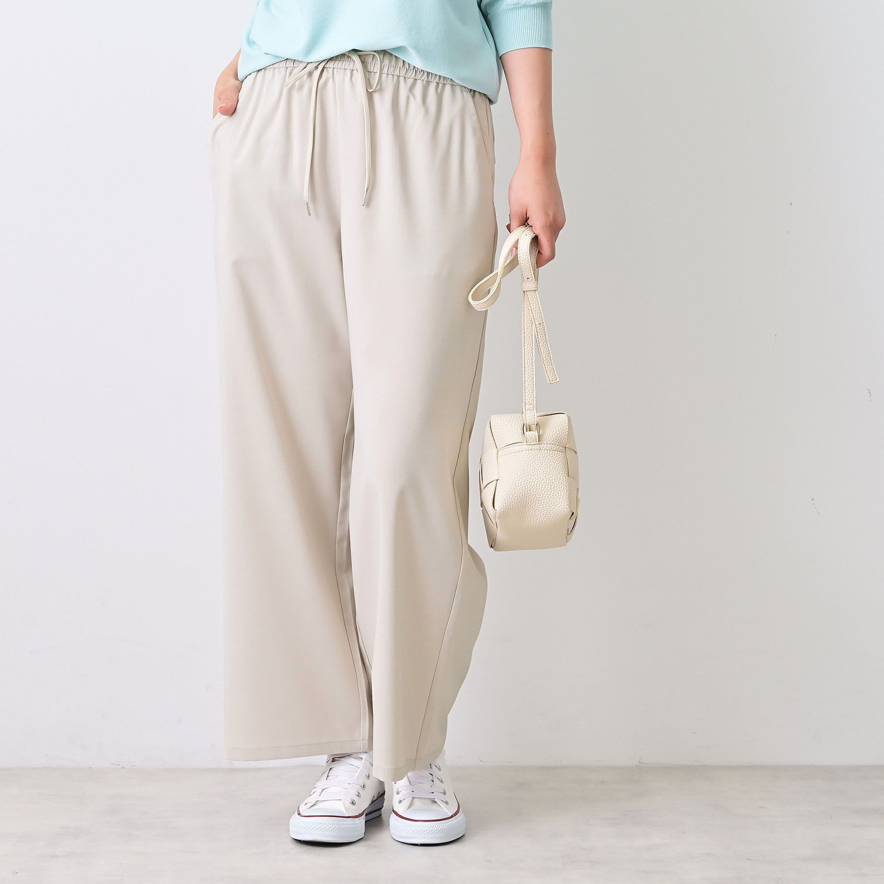 Dessin「【セットアップ可/洗える】ストレッチセミワイドパンツ」|その他|グレージュ(050)