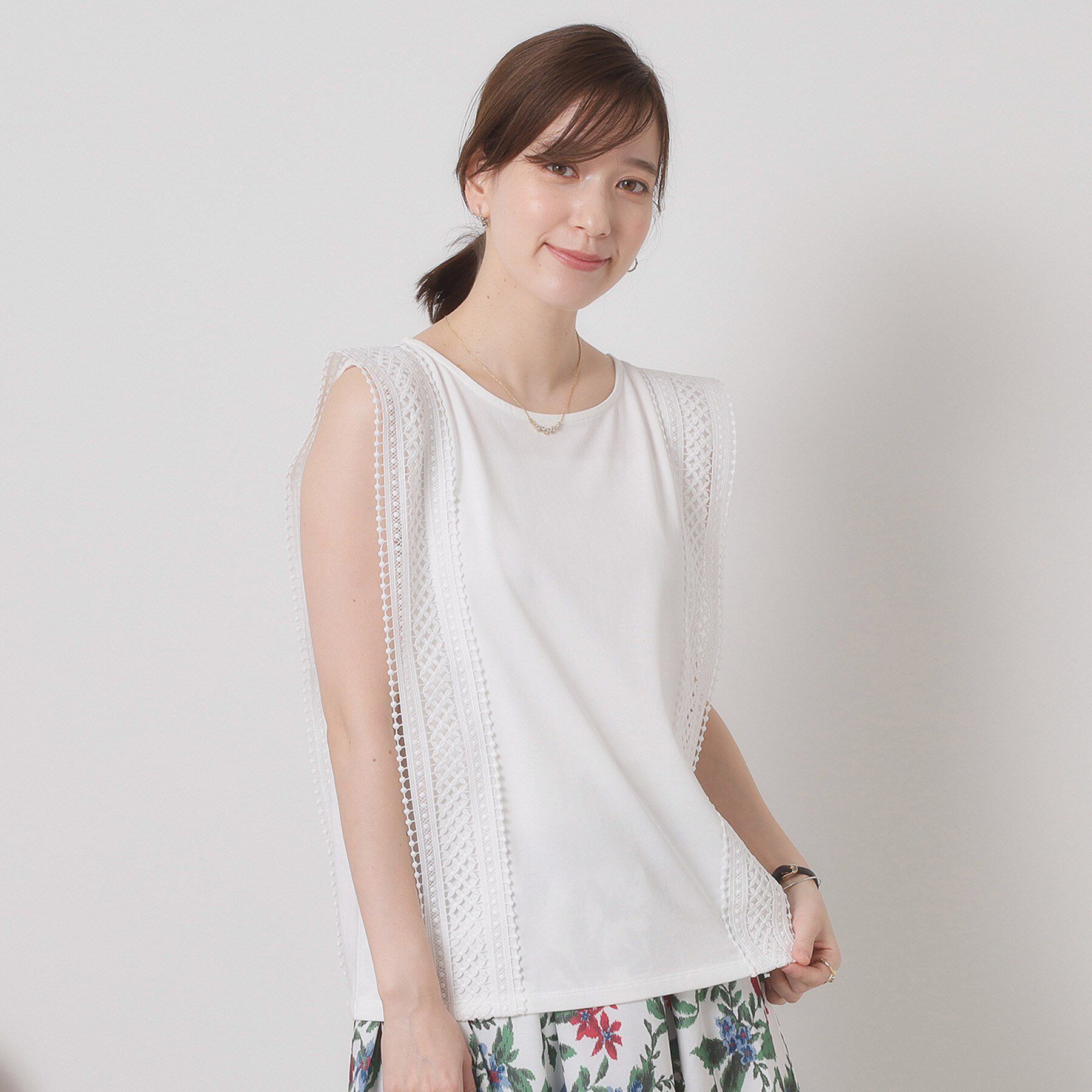 ITS&rsquo;DEMO「【洗濯機OK】ショルダーレースプルオーバー」|Tシャツ・カットソー|