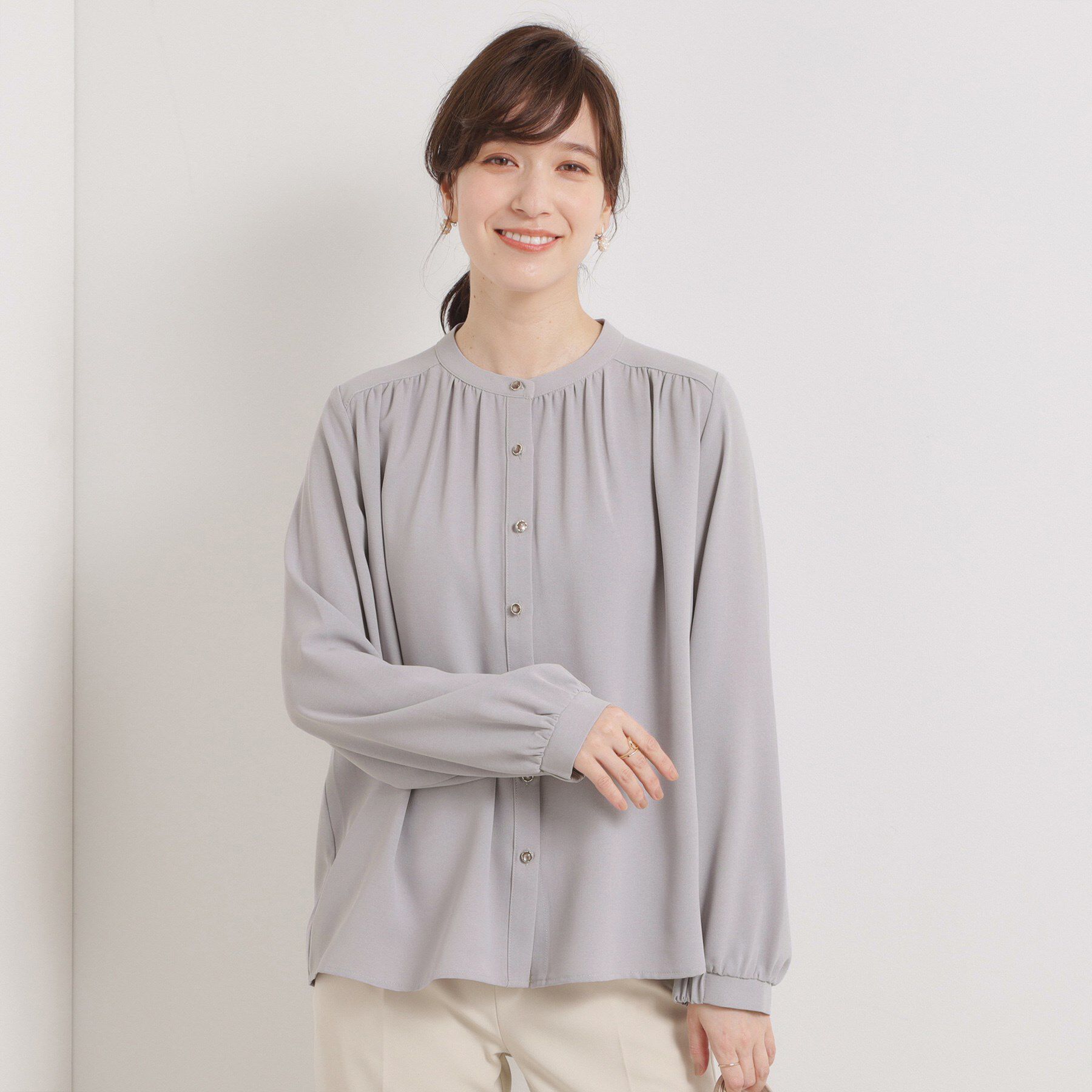 ITS&rsquo;DEMO「【手洗い可】前開きブラウス」|シャツ・ブラウス|