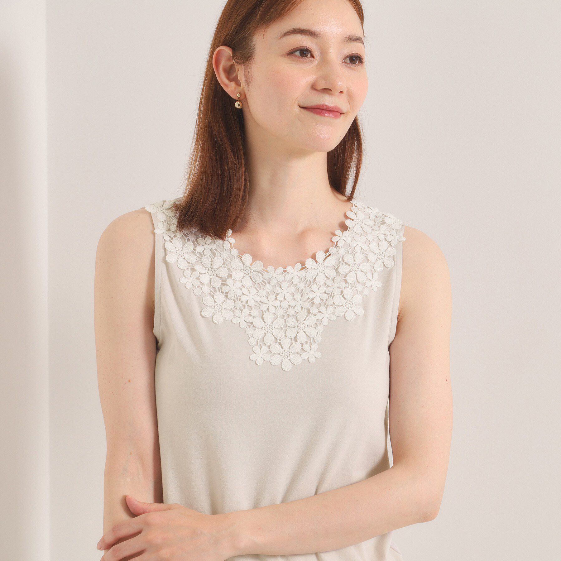 ITS&rsquo;DEMO「【洗濯機OK】レースタンクトップ」|キャミソール|