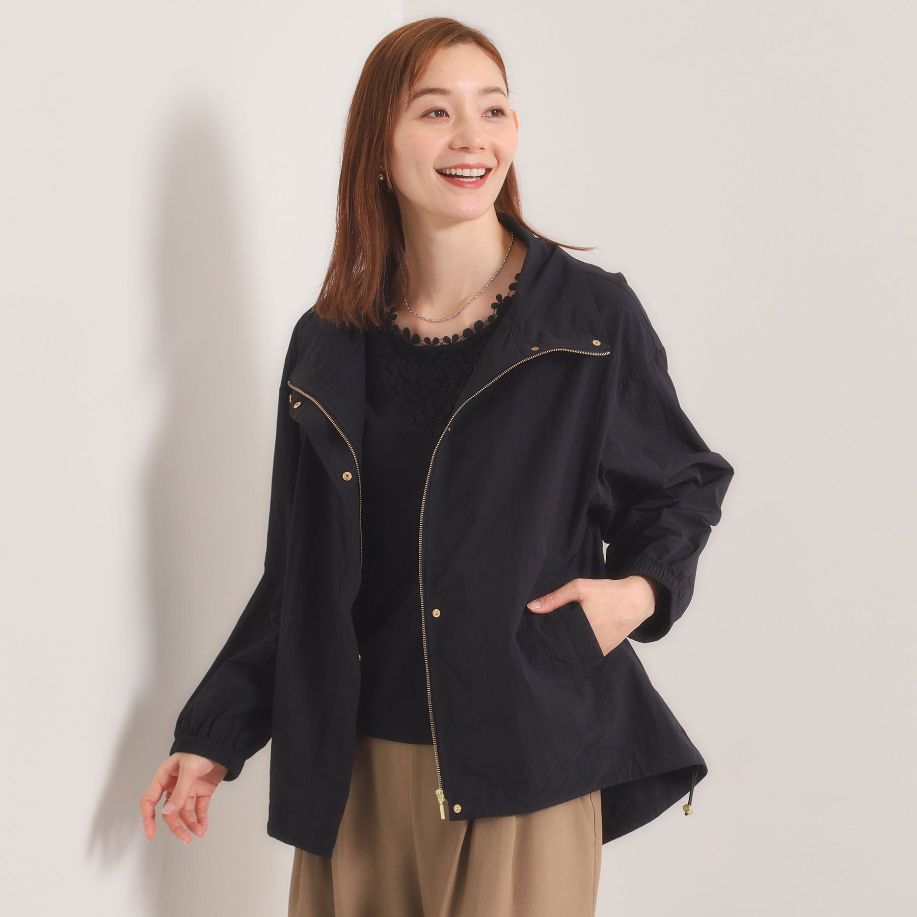 ITS&rsquo;DEMO「【手洗い可／シルエット調整可】ナイロンマンパ」|ブルゾン・スタジャン|ブラック(019)