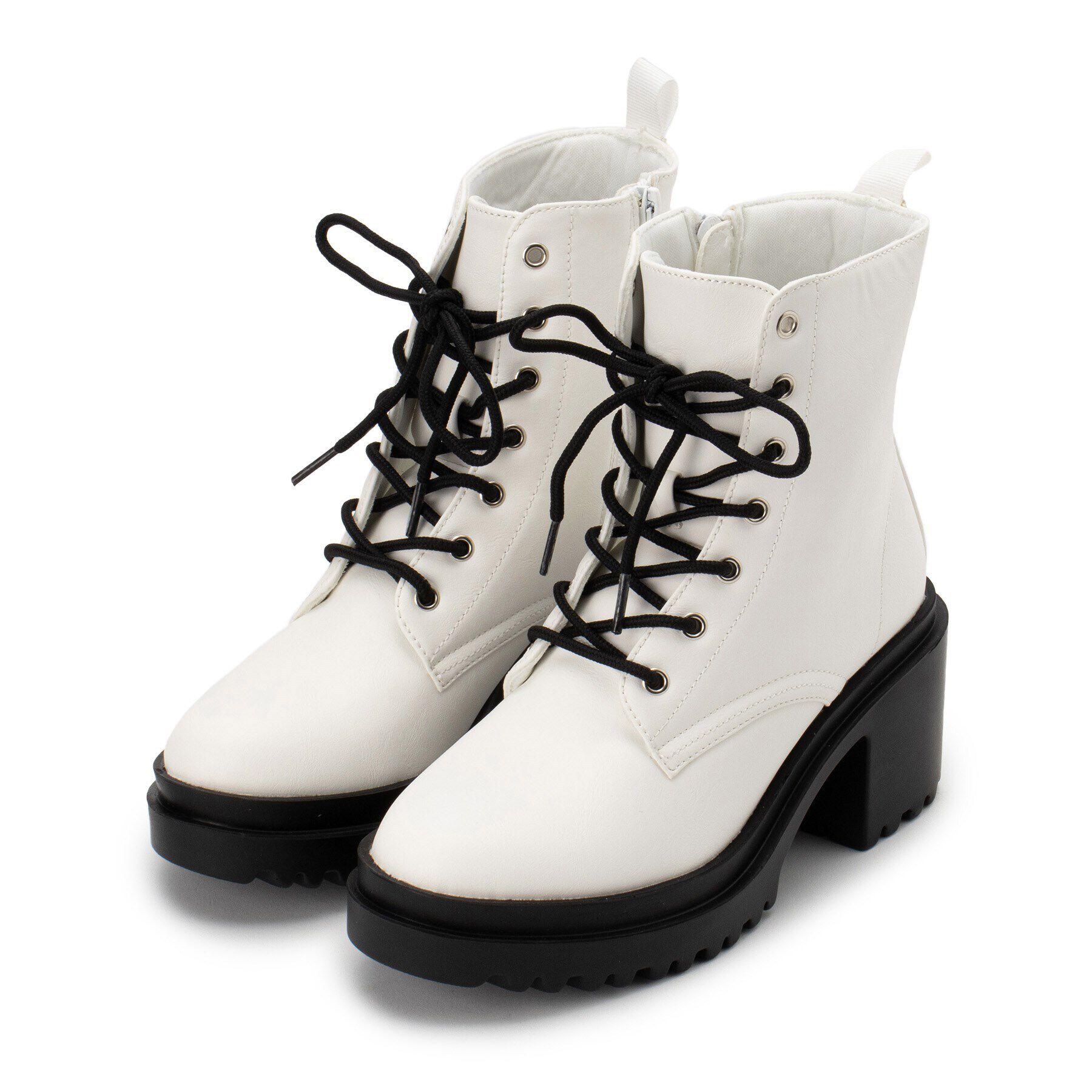 csT&P「厚底レースアップブーツ」|ショートブーツ|ﾎﾜｲﾄ(001)