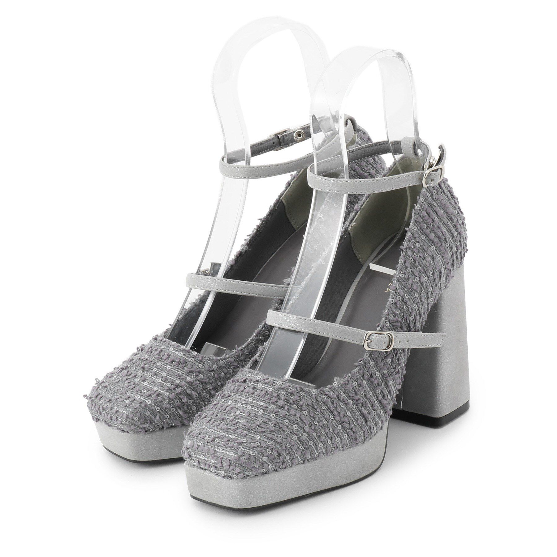 ESPERANZA「スクエアトゥダブルストラップ厚底パンプス」|パンプス|