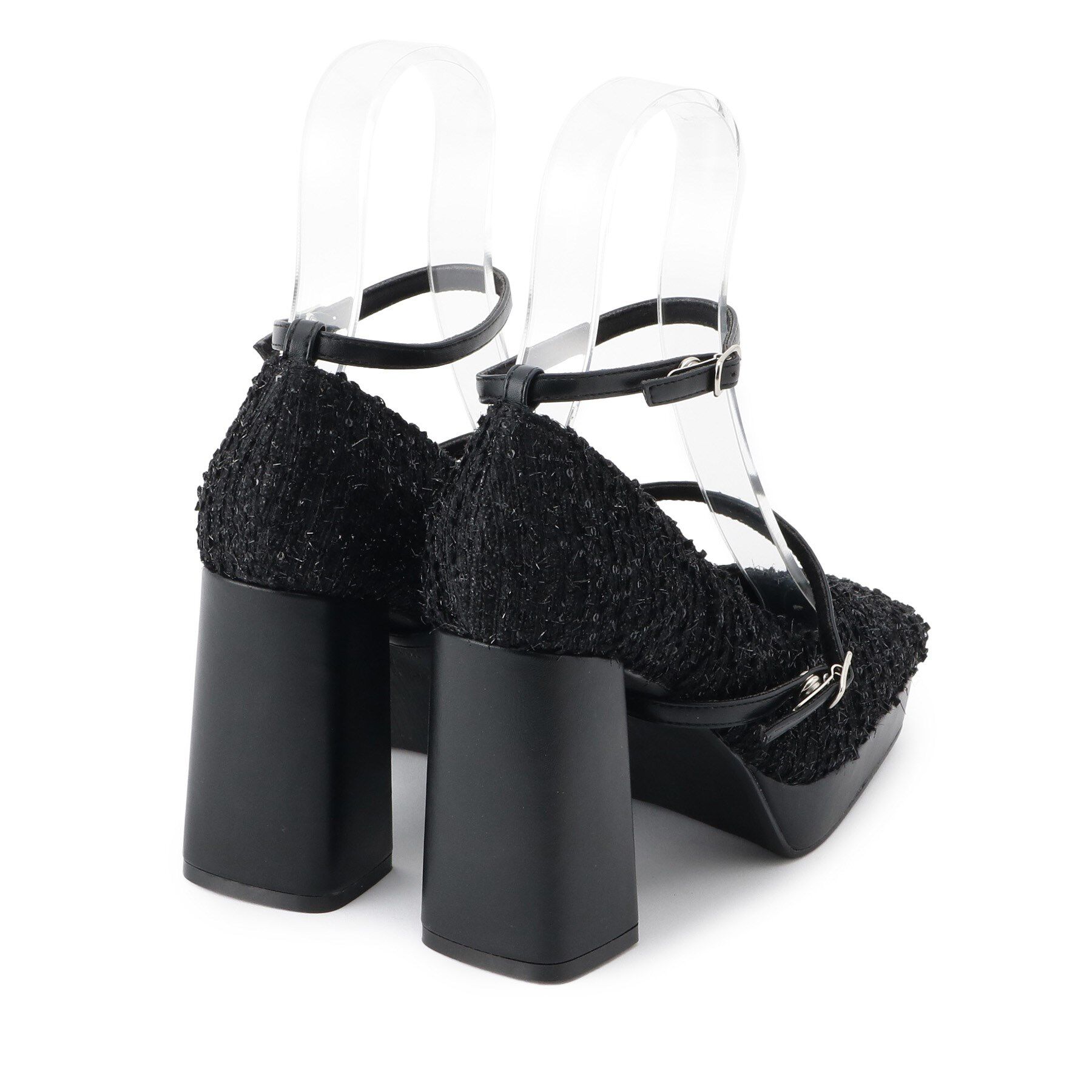 ESPERANZA「スクエアトゥダブルストラップ厚底パンプス」|パンプス|