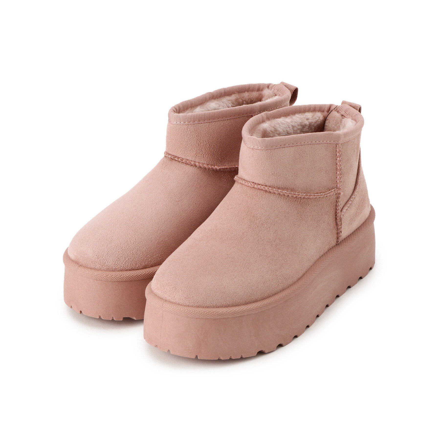 csT&P「厚底プレーンフェイクムートン」|ショートブーツ|