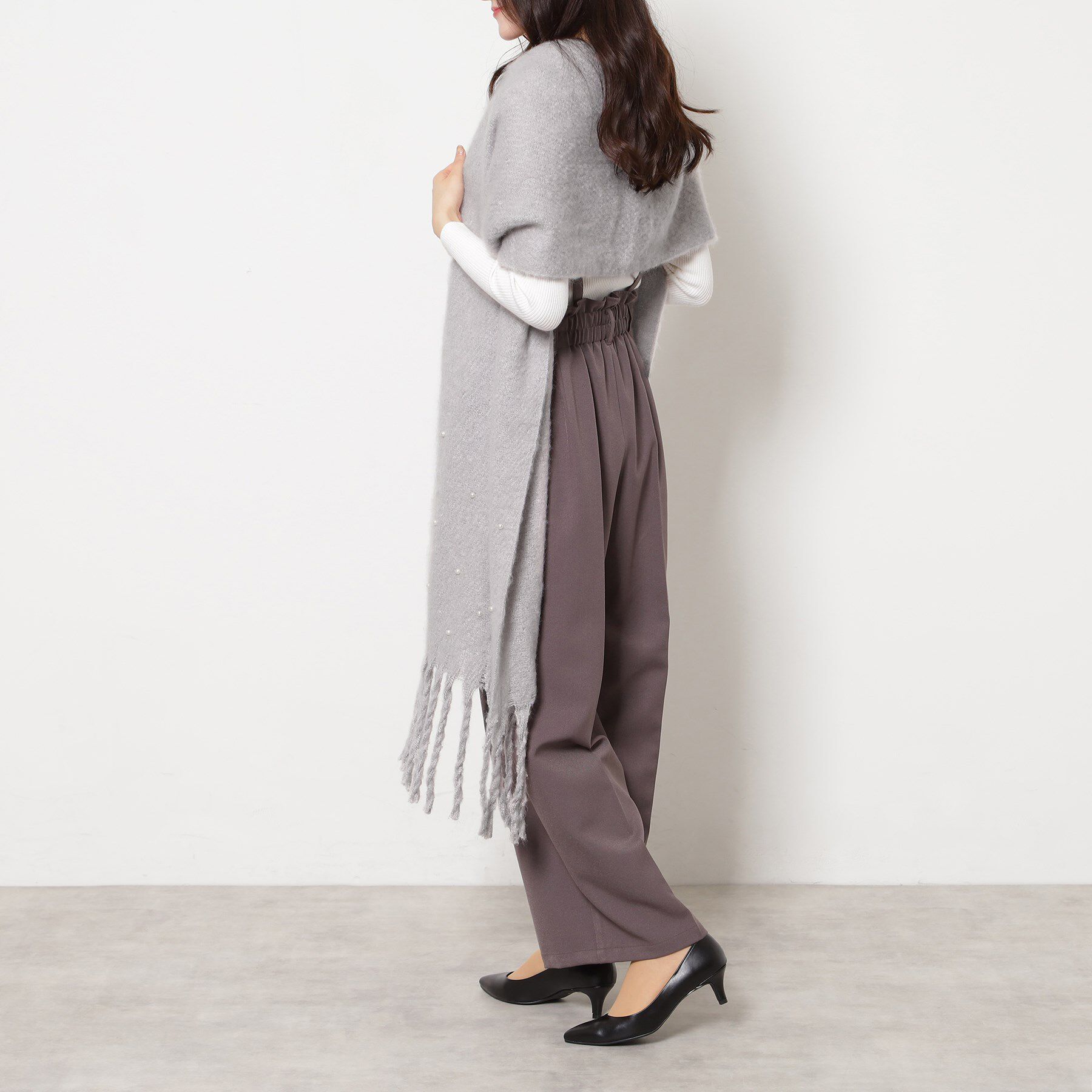 Ober Tashe「フェイクパール使いストール」|ストール|