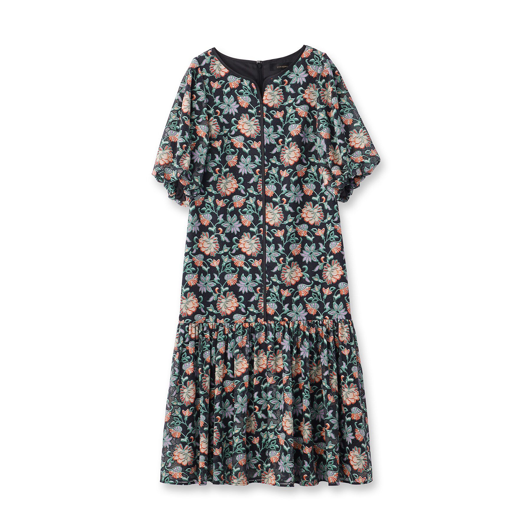 SunaUna「【オパールレース／パフスリーブ】ティアードワンピース」|ワンピース|