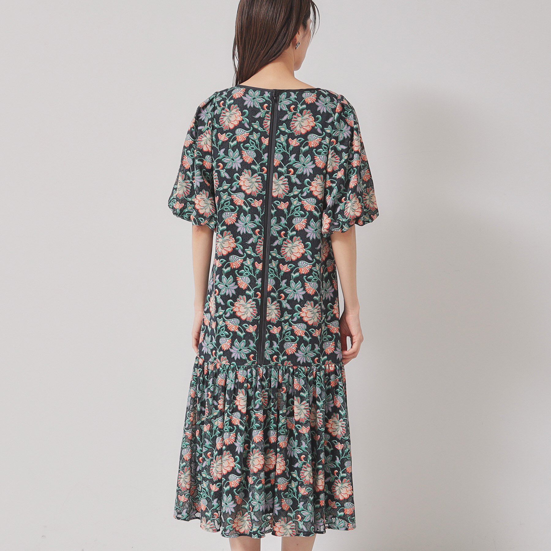 SunaUna「【オパールレース／パフスリーブ】ティアードワンピース」|ワンピース|