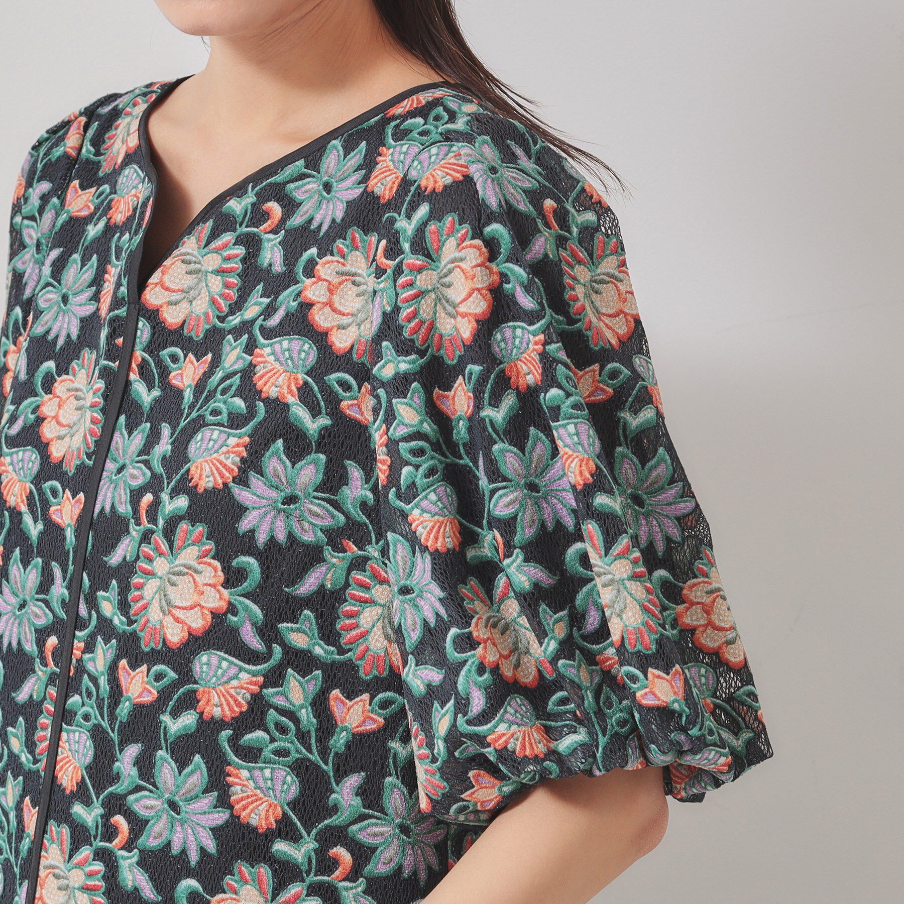 SunaUna「【オパールレース／パフスリーブ】ティアードワンピース」|ワンピース|