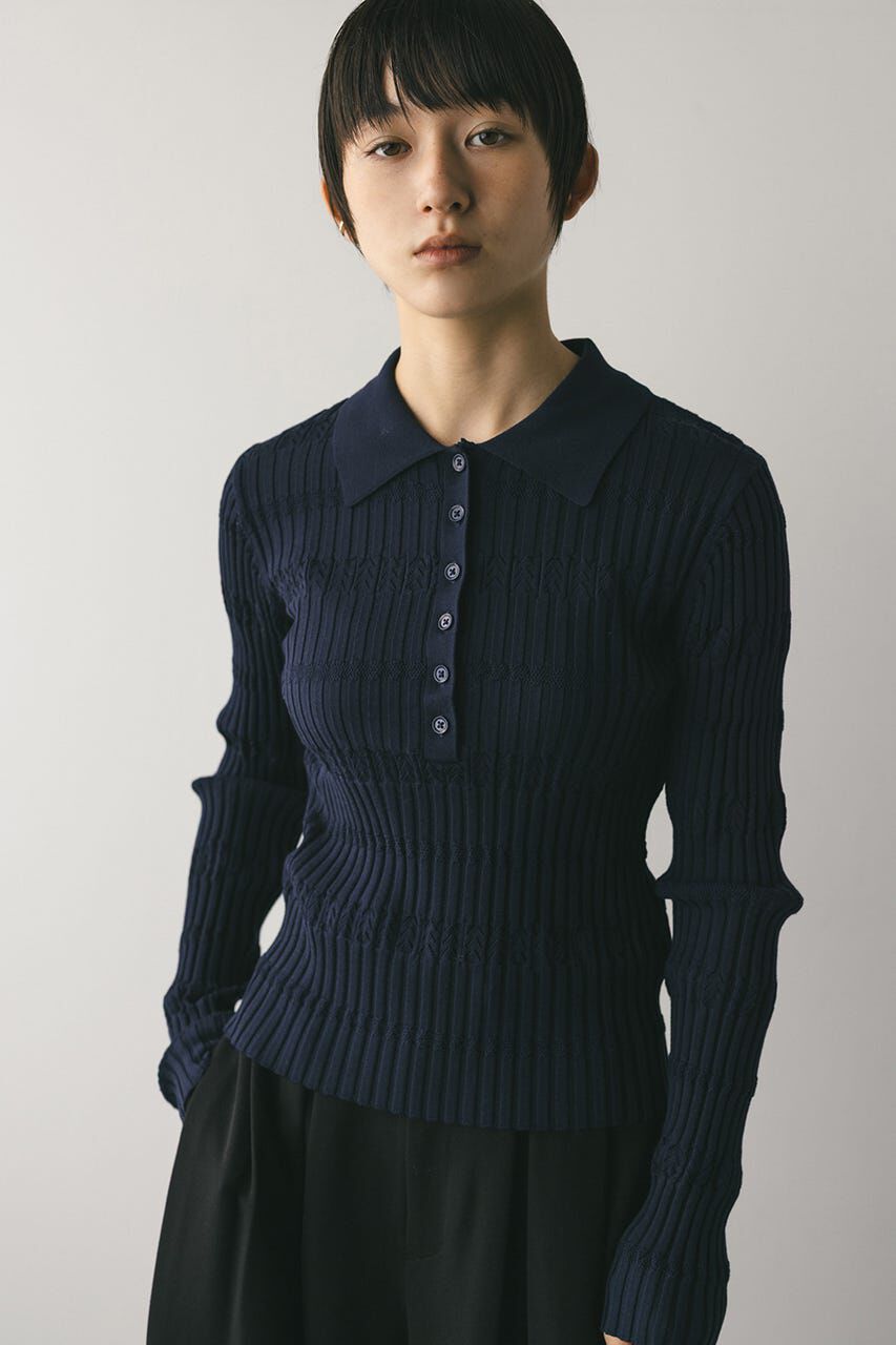 STYLEMIXER「アイレットリブニットポロ」|ニット・セーター|