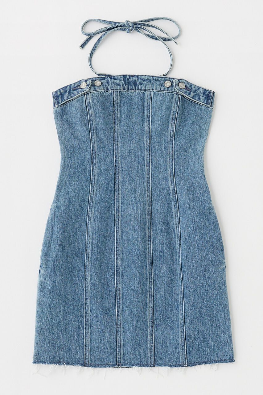 MOUSSY「DENIM BARETOP MINI ワンピース」|ワンピース|