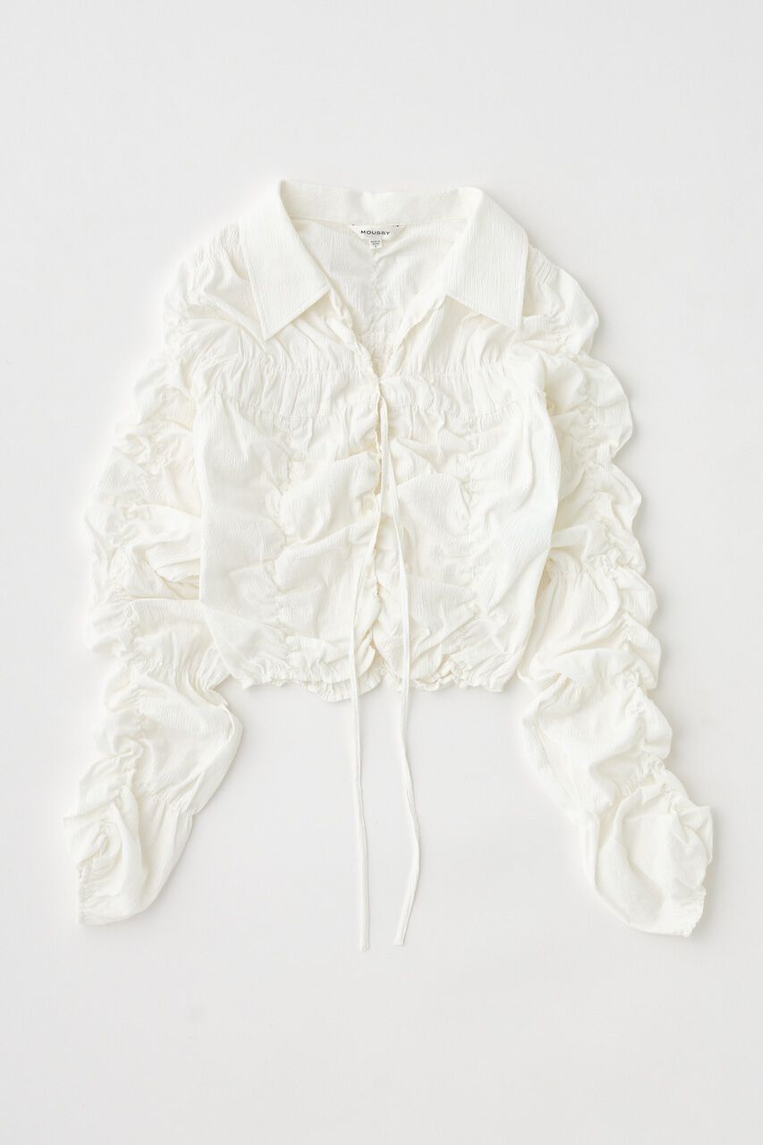 MOUSSY「FRONT TIE SHIRRING シャツ」|シャツ・ブラウス|