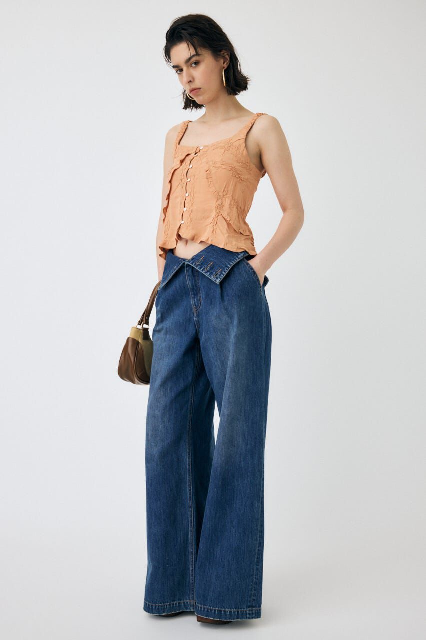 MOUSSY「BUTTON UP SMOCKING キャミ」|キャミソール|