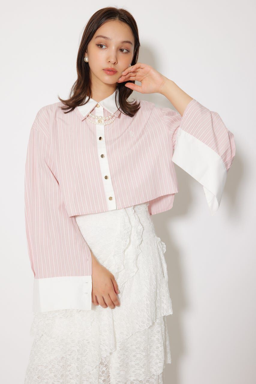 rienda「パールチェーンシャツ」|シャツ・ブラウス|柄PNK5