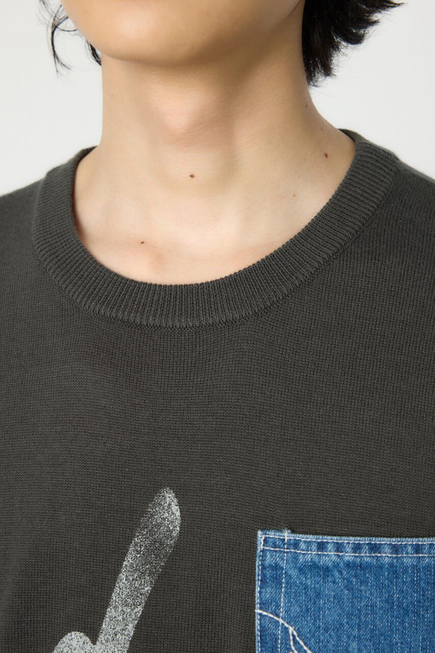 RODEO CROWNS「メンズスプレーロゴニットトップス」|ニット・セーター|