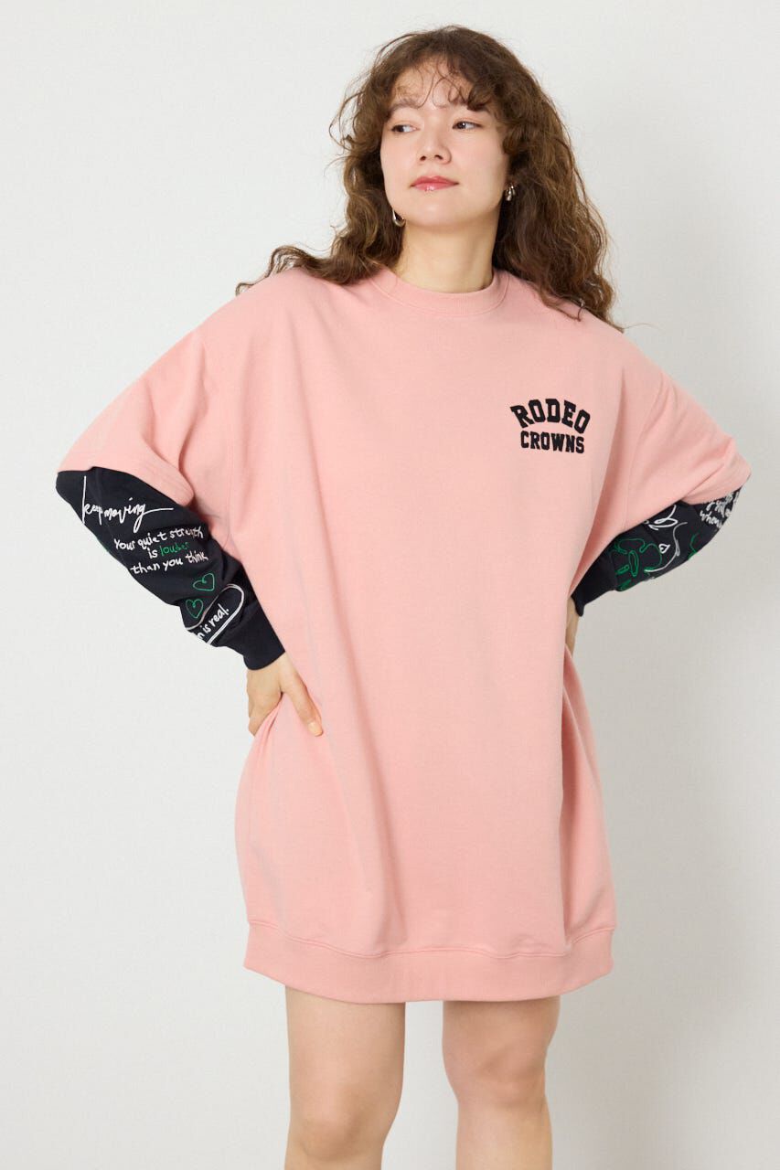 RODEO CROWNS「フェイクレイヤードフラワーロゴワンピース」|ワンピース|