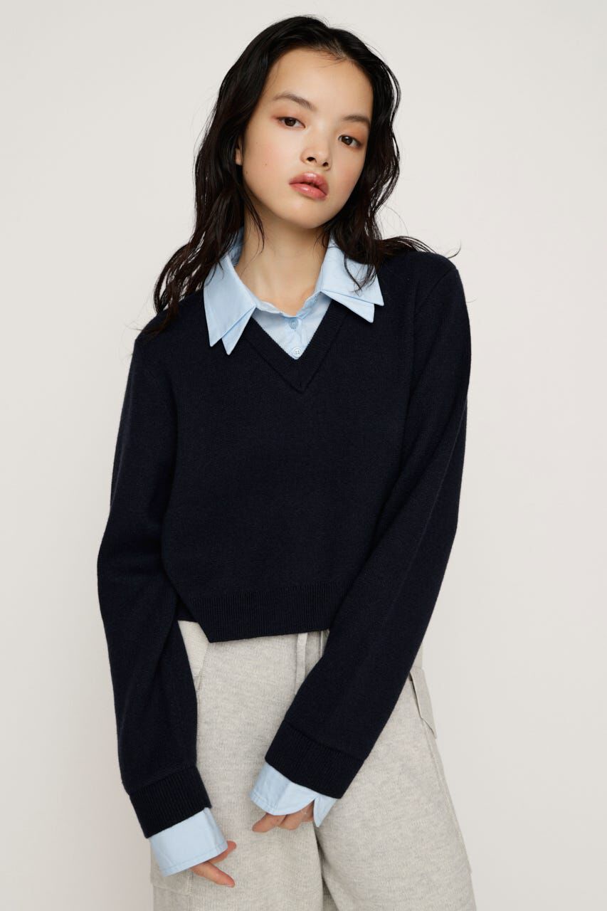 SLY「LAYERED LIKE CROP KNIT トップス」|ニット・セーター|