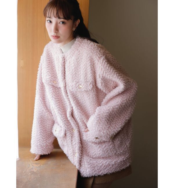 dazzlin「ボアフレンチブルゾン」|ブルゾン・スタジャン|ピンク