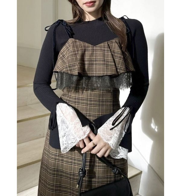 dazzlin「レースヘムキャミワンピース」|ワンピース|