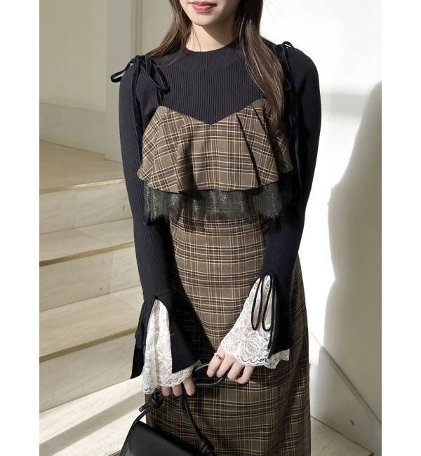 dazzlin「レースヘムキャミワンピース」|ワンピース|