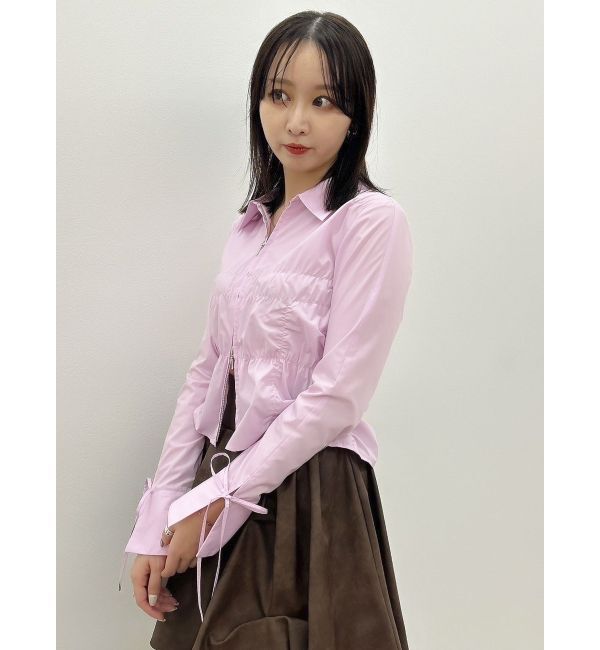 dazzlin「ダブルファスナーギャザーシャツ」|シャツ・ブラウス|