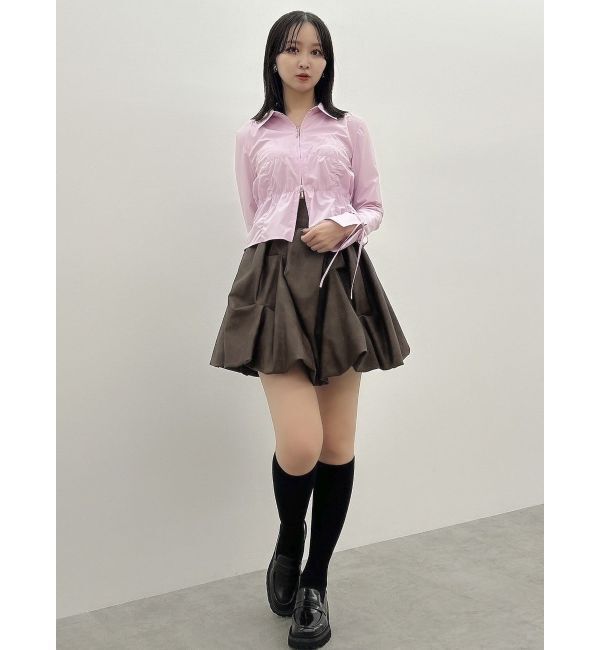 dazzlin「ダブルファスナーギャザーシャツ」|シャツ・ブラウス|