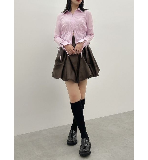 dazzlin「ダブルファスナーギャザーシャツ」|シャツ・ブラウス|