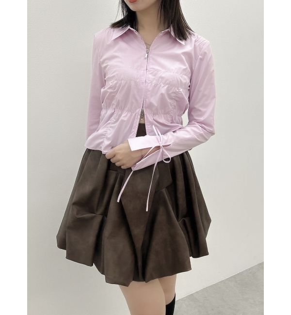 dazzlin「ダブルファスナーギャザーシャツ」|シャツ・ブラウス|