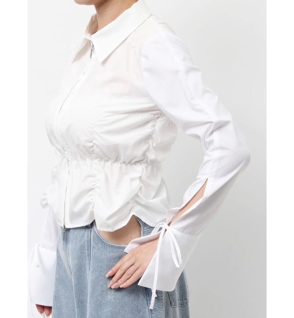 dazzlin「ダブルファスナーギャザーシャツ」|シャツ・ブラウス|