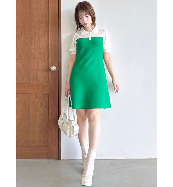 dazzlin「シアーポロニットミニワンピース」|ワンピース|