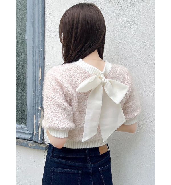 dazzlin「2WAYバックリボンヘアリーニット」|ニット・セーター|ピンク