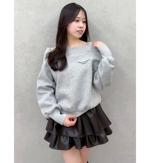 dazzlin「ワイドスクエアネックスウェット」|Tシャツ・カットソー|