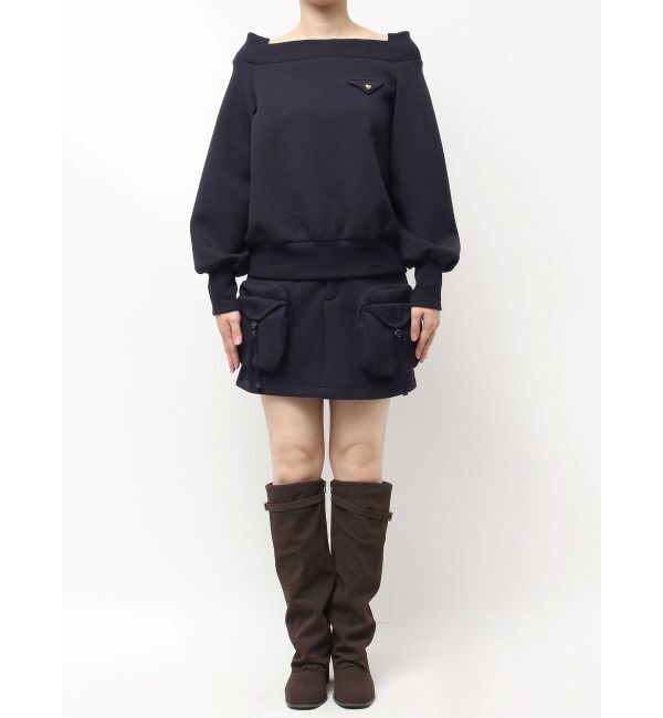 dazzlin「ワイドスクエアネックスウェット」|Tシャツ・カットソー|