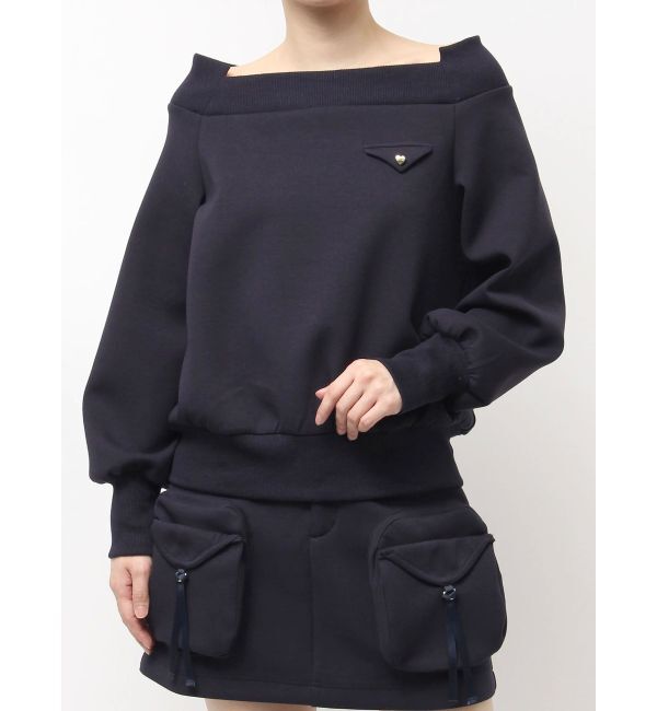 dazzlin「ワイドスクエアネックスウェット」|Tシャツ・カットソー|