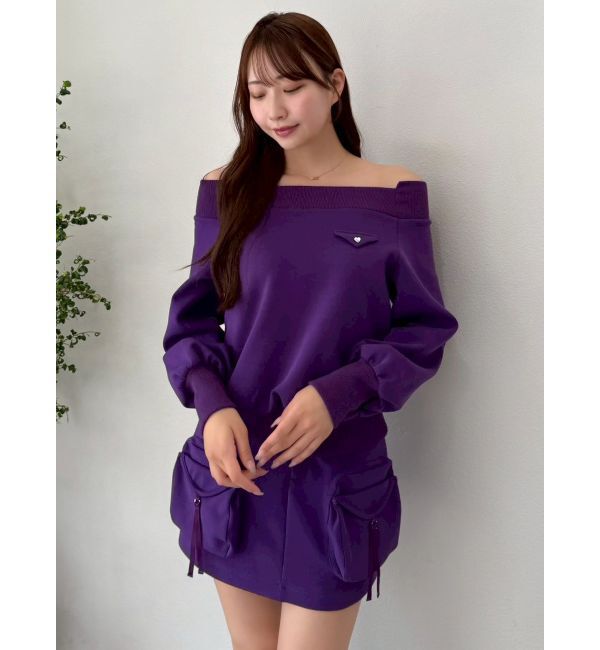 dazzlin「ワイドスクエアネックスウェット」|Tシャツ・カットソー|