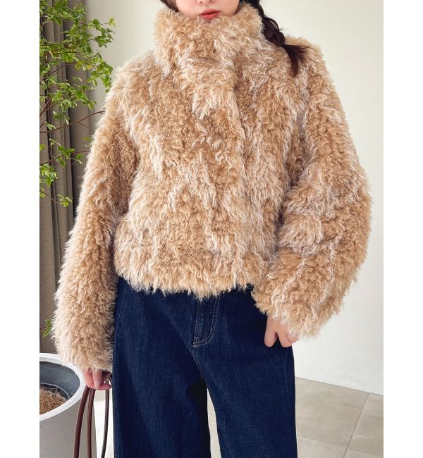 dazzlin「カールエコファーブルゾン」|ブルゾン・スタジャン|ブラウン